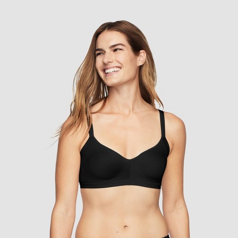 Simply Perfect by Warner's Women's Underarm Smoothing Seamless Wireless Bra  - Black L