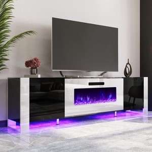 AMERLIFE U-Shaped Legs Fireplace TV Stand with Fireplace - 1 of 4