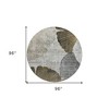 Gray Charcoal And Silver Floral Washable Indoor Outdoor Area Rug - 3 of 4