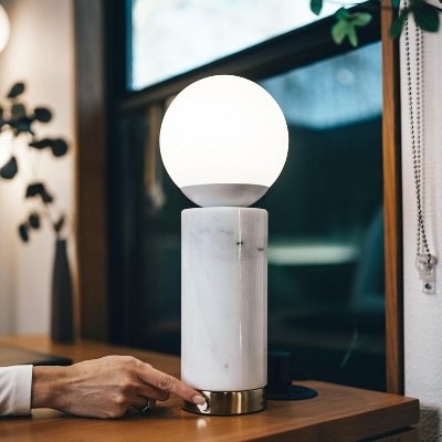 Ozarke Marble Glow Table Lamp - White