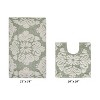 Medallion Collection 2 Piece 100% Cotton Tufted Bathroom Rug Set  with Non-Slip Backing, Machine Washable, Tumble Dry Bath Mat - 2 of 4