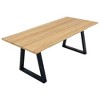 Nordic Teak 79" Natural 4-6 Person Indoor or Outdoor Dining Table - Beige w/ Black Legs - 2 of 4