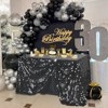 Wikineon Black Sequin Tablecloth Seamless 50x102 Inch Glitter Table Overlays Set of 2 for Rectangle Glitter Birthday Parties Table Linens - 2 of 4