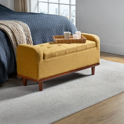 Upholstered storage bench online for bedroom