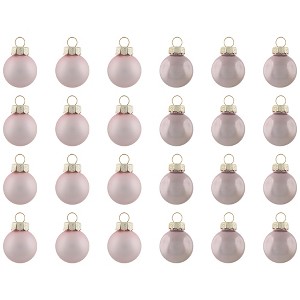 Northlight 24ct Baby Pink 2-Finish Glass Christmas Ball Ornaments 1-Inch (25mm) - 1 of 4
