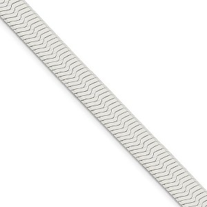 Black Bow Jewelry Men's 8.75mm, Sterling Silver Solid Herringbone Chain Necklace - 1 of 4