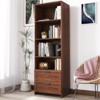 TiramisuBest Bookshelf with Drawers Shelves Modern Display Storage Cabinet Home Office Living Room Study - 2 of 4