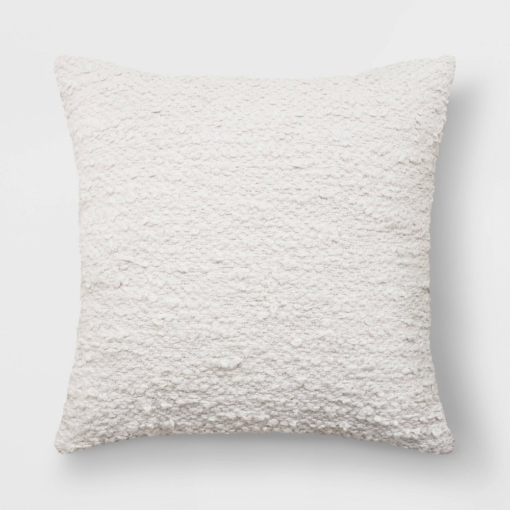 Photos - Pillow Woven Cotton Textured Square Throw  Light Taupe - Threshold™