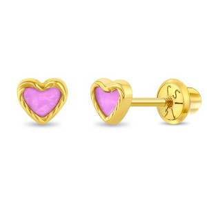 Girls' Pretty in Pink Screw Back 14k Gold Earrings -  In Season Jewelry - 1 of 1