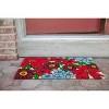 1'4" x 2'4" Forget Me Nots Blooms Indoor/Outdoor Coir Doormat - Entryways - 4 of 4