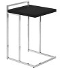 Vynxaria Contemporary C-Shaped Accent Table - Black Laminate & Chrome Metal, 16" L x 18.25" W x 26.5" H - 4 of 4