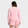 Women's Ribbed Long Sleeve Shirt and Shorts Pajama Set - Auden™ - 2 of 3