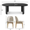 7-Piece Oval Dining Table Set, Modern Wood Table in Black or Oak with 6 Upholstered Chairs, Solid Wood Legs-Maison Boucle - 3 of 4