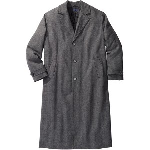 KingSize Men's Big & Tall Tall Wool-Blend Long Overcoat - 1 of 4