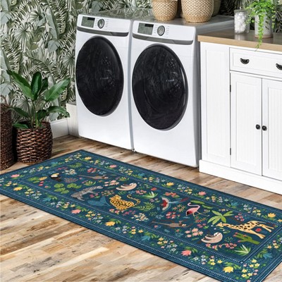 2x6 Green Runner Rugs Washable Animal Soft Low Pile Non Slip Large Rug Carpet For Living Room, Nursery, Hallway, Entryway, Nursery, Kids Room