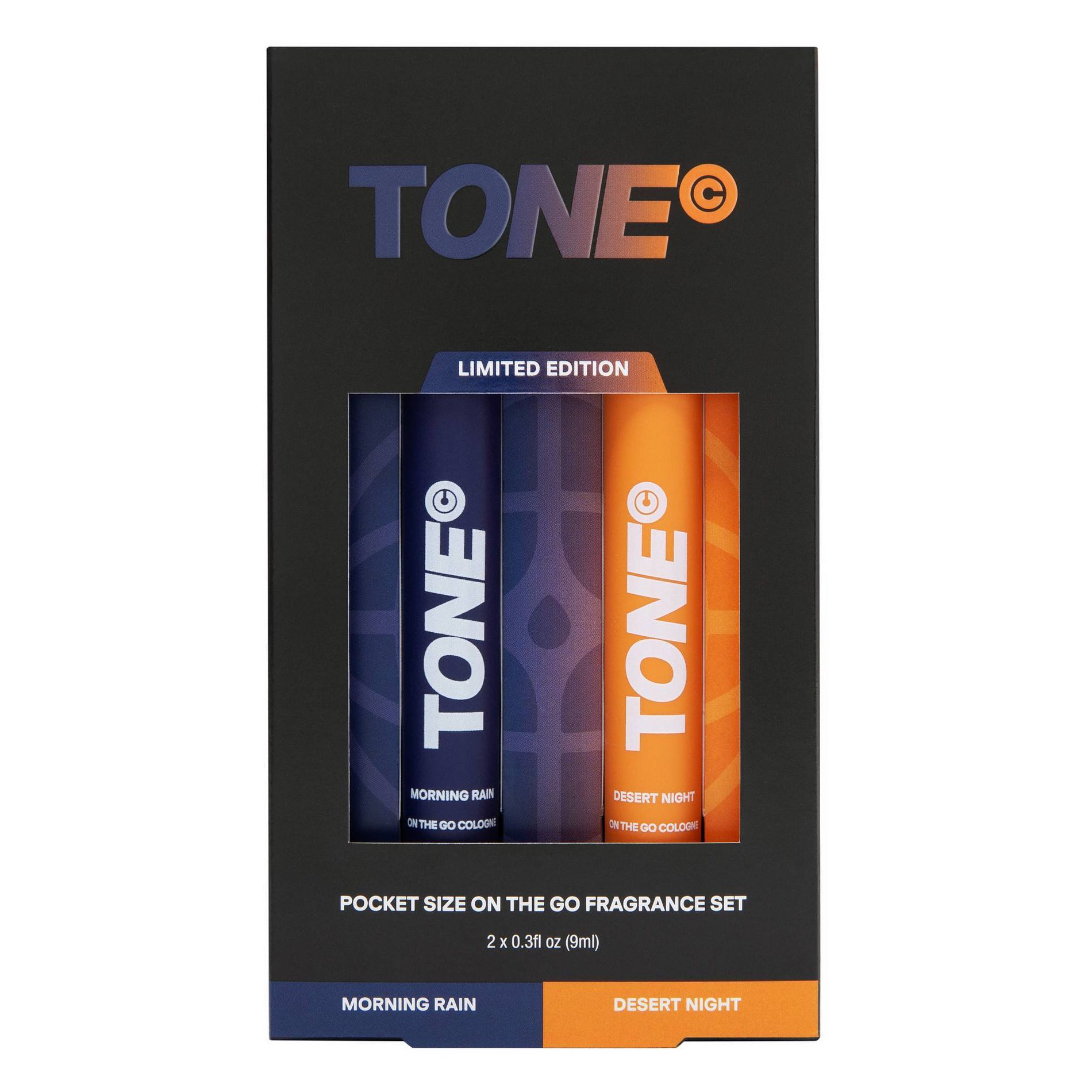 TONE Limited Edition Travel Duo On-The-Go Cologne - Morning Rain & Desert Night Fresh & Woody - 0.3 fl oz/2ct