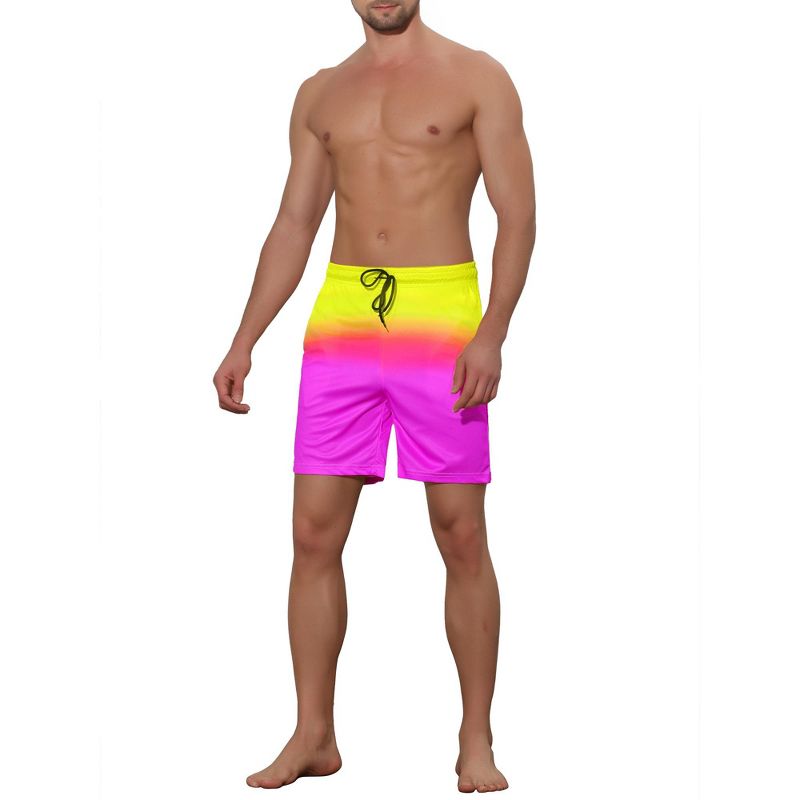 Lars Amadeus Men's Color Block Drawstring Swim Surfing Beach Board Shorts, 2 of 6
