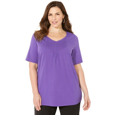 Catherines Women's Plus Size Suprema® Pintuck Tee : Target