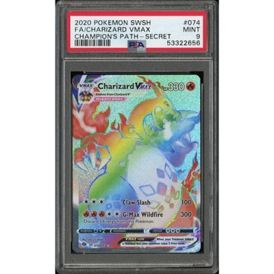 2020 Pokemon Sword and Shield Champion’s Path Rainbow Rare Holo Charizard VMAX #74 PSA MINT 9 (Graded Card)
