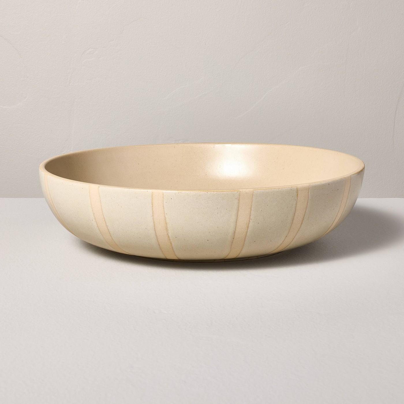 12.5"x5" Ceramic Decorative Bowl Sour Cream by Hearth & Hand with Magnolia
