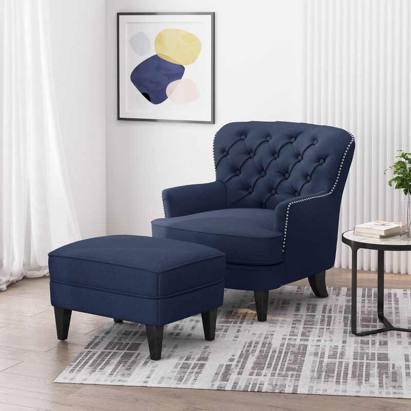 Correia Contemporary Chair and Ottoman Set - Christopher Knight Home, 3 of 8