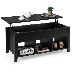Costway Lift Top Coffee Table w/ Storage Compartment Shelf Living Room Furniture Black - 1 of 4