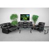 Emma and Oliver Black LeatherSoft Reclining Sofa Set - 3 of 3