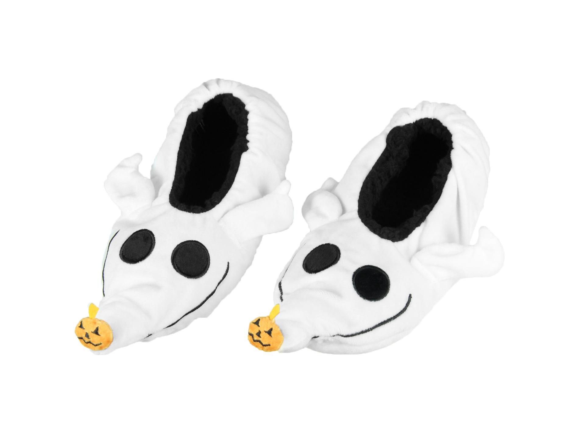 The Nightmare Before Christmas Zero Dog Character Slipper Socks with No-Slip Sole For Women Men (OSFA) White