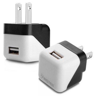 Insten USB Mini Travel AC Wall Charger Black For Samsung Galaxy S10 S10+ S10e S9 S9+ Plus S8 S7 Note 10 iPhone 11 Pro Max XS X 8 7 6S SE XR