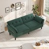 Modern 89" Living Room Futon Sofa Bed, Sleeper Sofa w/Adjustable Backrest & Armrest, Convertible Futon Couch Bed w/2 Pillow - 4 of 4