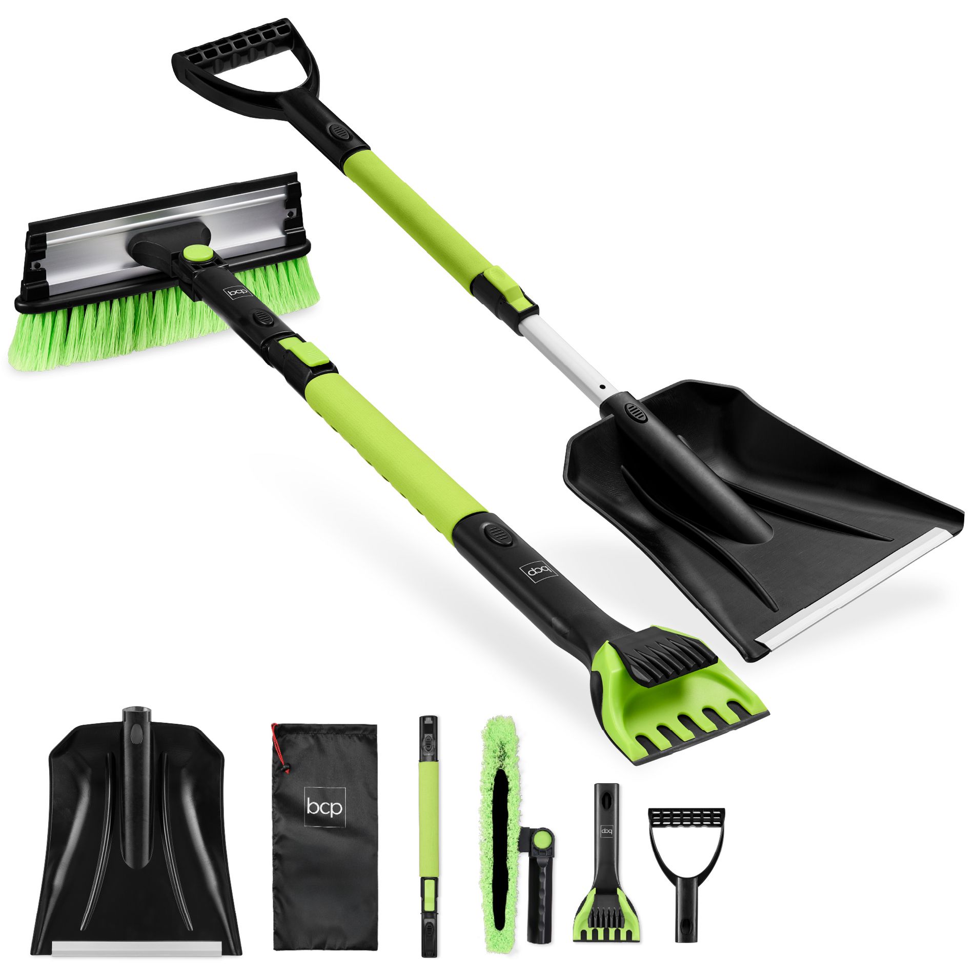 Best Choice Products 39 Extendable Snow Brush with Shovel, Squeegee & Ice Scraper with Storage Bag"