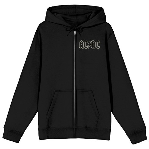 ACDC American Flag Men s Black Zippered Hoodie XL