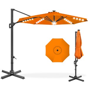 Best Choice Products 10ft 360-Degree Solar LED Lit Cantilever Patio Umbrella, Outdoor Hanging Shade - 1 of 4