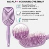 Conair Scalp Care Flexi Head Paddle Detangling Hair Brush - All Hair - Purple - 4 of 4
