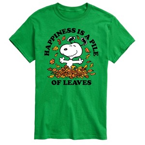 Men's - Peanuts - Happiness Is A Pile Of Leaves Short Sleeve Graphic T-Shirt - 1 of 4