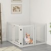 Costway 30" Configurable Folding Free Standing 4 Panel Wood Pet Dog Safety Fence w/ Gate - 4 of 4