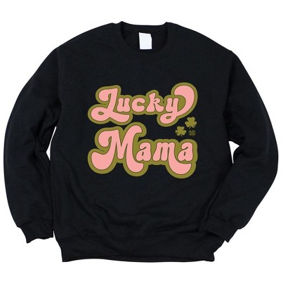 Simply Sage Market Women's Graphic Sweatshirt Lucky Mama Retro Clovers