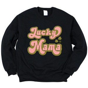 Simply Sage Market Women's Graphic Sweatshirt Lucky Mama Retro Clovers - 1 of 4