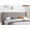 CAVINAS Queen Size Wooden Platform Bed Frame with Fabric Upholstered Box Design Headboard,No Box Spring Needed - 3 of 4