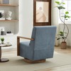 TIRAMISUBEST 30.3"W Swivel Upholstered Accent Chair with Solid Wood Armrests, 360¡ã Comfy Lounge Chair for Bedroom, Living Room, Office(Blue) - 3 of 4