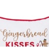 C&F Home 10" x 10" "Gingerbread Kisses and Christmas Wishes" Sentiment with Gingerbread Men Cotton Small Petite Accent Throw Pillow. - 2 of 4