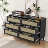 NicBex 47.20"L Gold Handles Rattan Dresser for Bedroom with 6 Drawers - 4 of 4