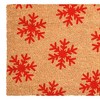 HomeRoots 24" X 36" Brown And Red Christmas Snowflake Outdoor Coir Door Mat - 4 of 4