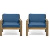 2pc Outdoor Dining Chairs with Cushions Santa Ana Club Chairs-Christopher Knight Home - 2 of 4