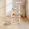 VisioGear 55In Cat Tree Tower for Indoor Cats,Multi-Level, Furniture Activity Center with Scratching Posts Stand, Cream White, 25.6"*15.8"*55.1" - 2 of 4