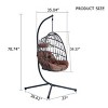Brown Heavy-Duty Hanging Egg Chair with Stand,Wicker Swing for Indoor/Outdoor Use,Cushioned Single Person Hammock Seat–The Pop Home - 4 of 4
