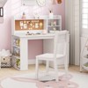 Tangkula Kids Desk & Chair Set w/Chair Hutch 3-Layer Side Shelf Storage Cabinet - 2 of 4