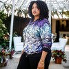 Anna-Kaci Women's Plus Size Sequin Bomber Jacket - 3 of 4