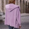 Coolmee Women's Long Hoodies Open Front Fleece Jackets Loose Fit Sweatshirts Fall Winter Fashion Casual Clothes with Pockets M Purple - 4 of 4