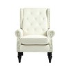 Ridstar Upholstered Modern Soft Accent & Armchair With Solid Wood Leg For Drawing Room,Study Room And Bedroom-Beige - 3 of 4